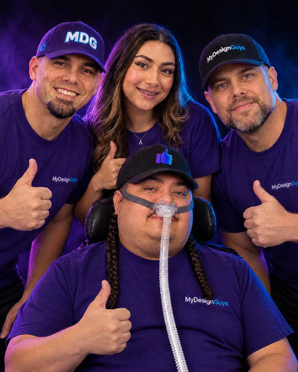 The MyDesignGuys team giving a thumbs up: Paul, Steve, Robert and Alyssa