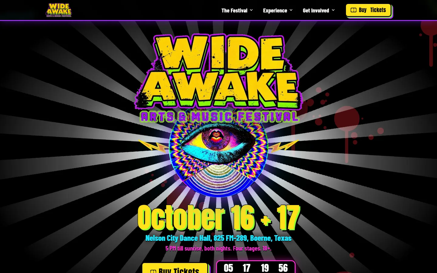 Wide Awake Festival website home page on a laptop